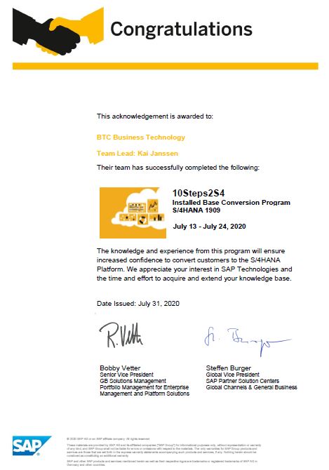 Zertifizierung 10Steps2S4